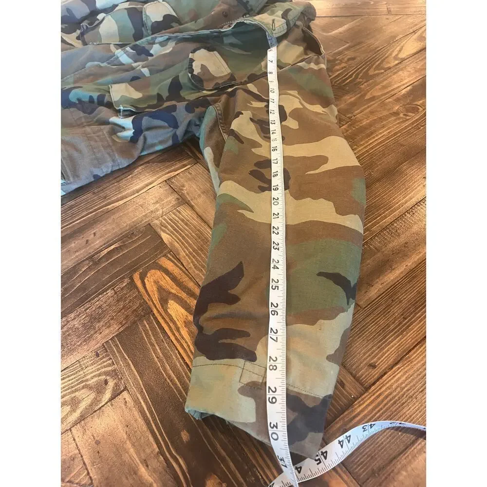 US Military Camo Hooded Jacket Men Medium Hunting Utility Tactical Work Outdoor